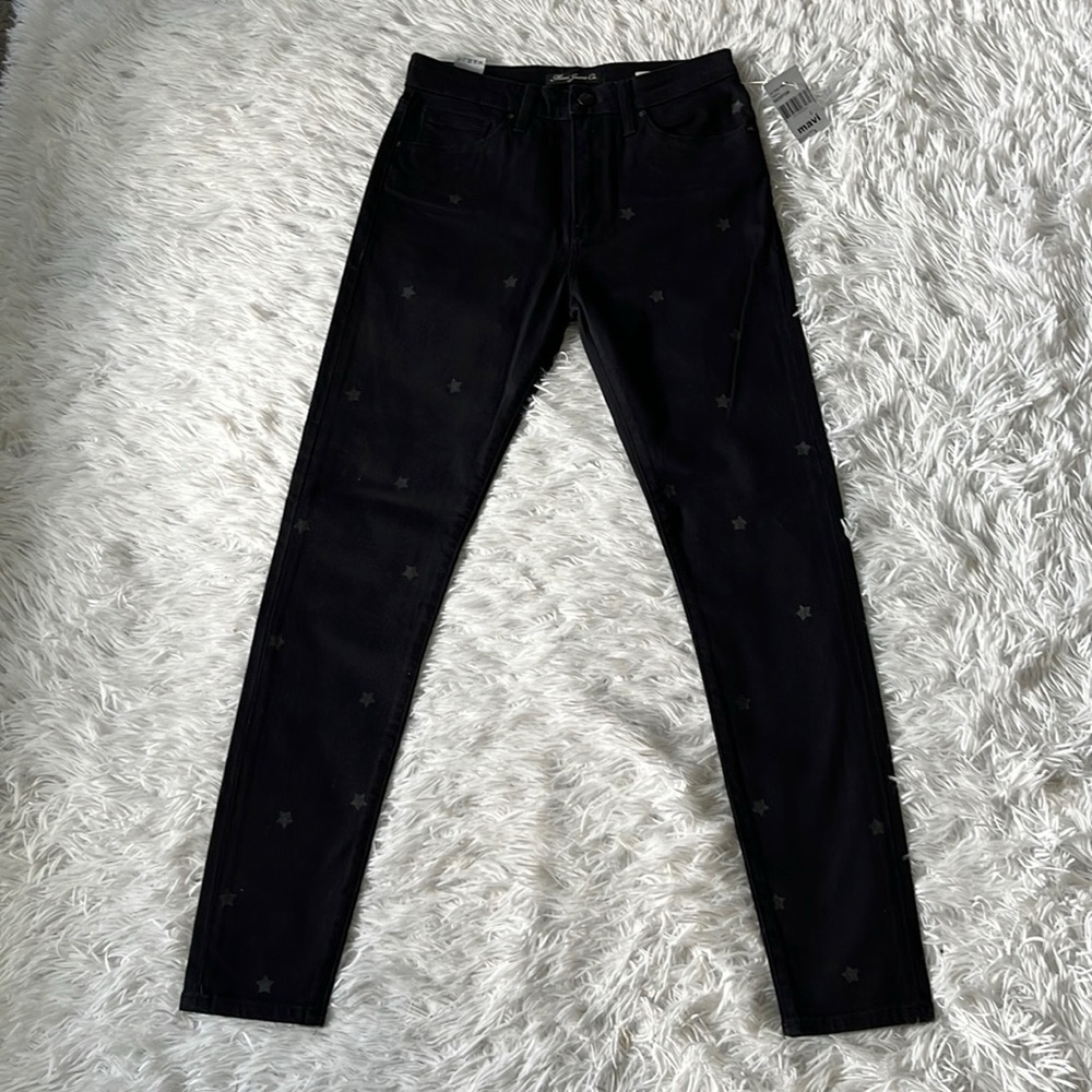 Mavi Jeans Co. Lucy High rise Super skinny Jeans star print black size 27 Nwt
